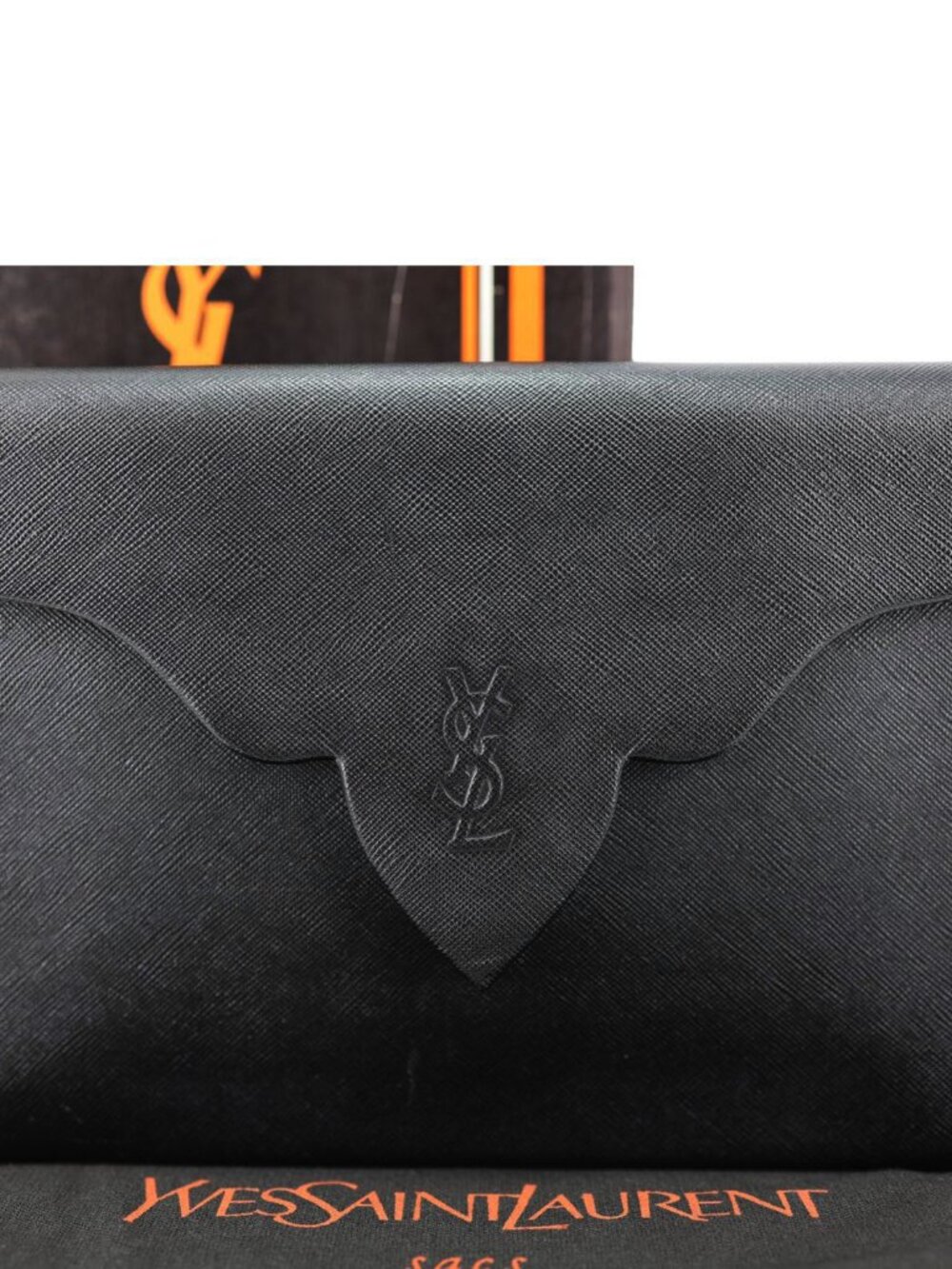 Yves Saint Laurent Saffiano Leather Clutch Black - Picture 3 of 11